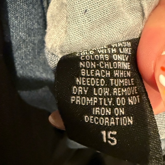 DAZL Womens Juniors Denim Overalls Distressed Blue Medium Wash Size 15 - Picture 3 of 4